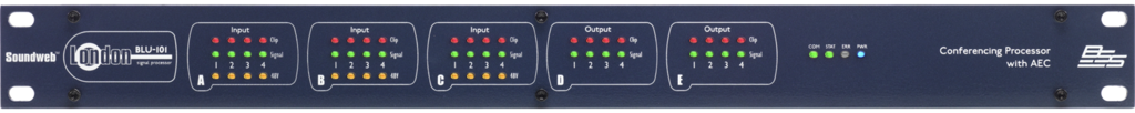 BLU101 Conferencing Processor with AEC 12 Analog Mic/line Input, 8 Analog Output