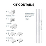 CCS2KWH 10 Piece 48" x 1" PVC White Cable Organization Kit