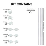CCS3KWH 10 Piece 45" x 1.5" PVC White Cable Organization Kit