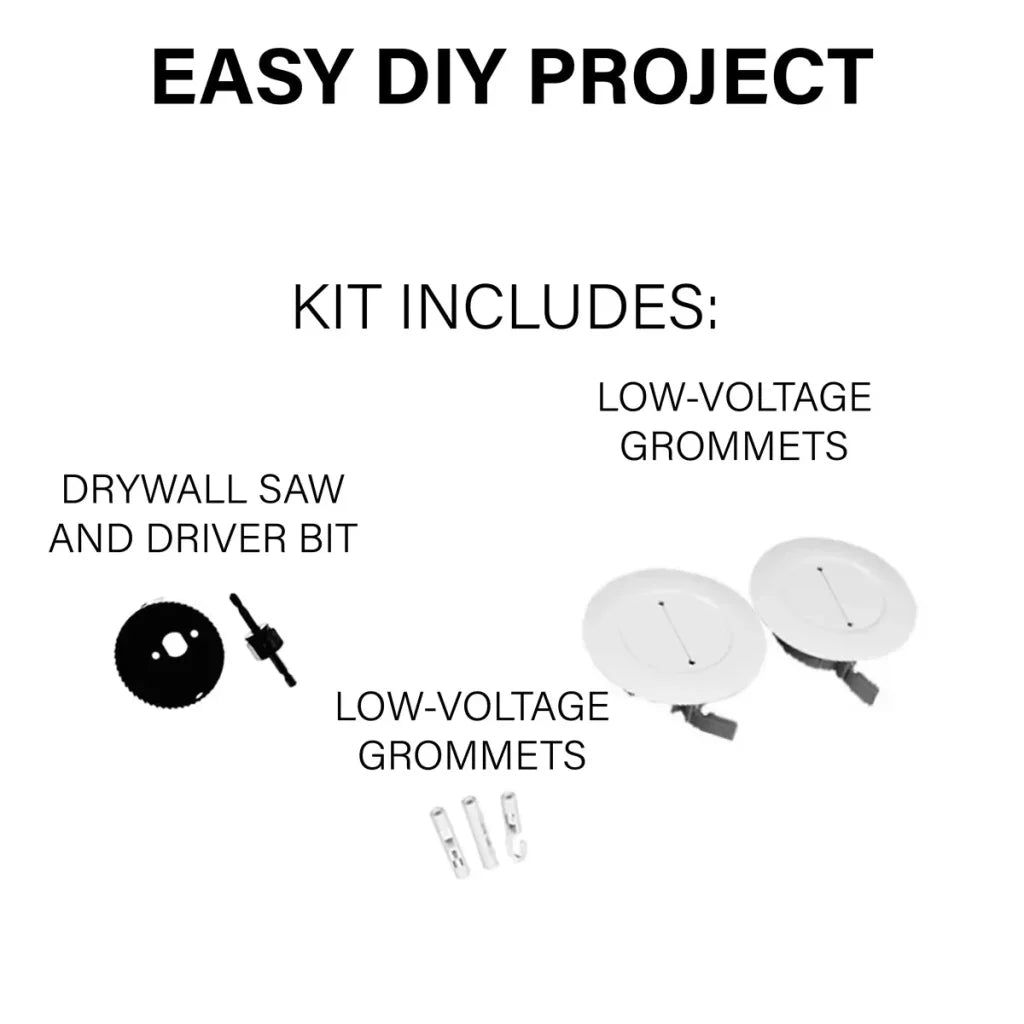 CCSIWLVK 5 Piece 3.75" x 3.75" PVC White Flat Screen Kit Routes Power & Low Voltage Cables