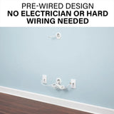 CCSIWLVK 5 Piece 3.75" x 3.75" PVC White Flat Screen Kit Routes Power & Low Voltage Cables