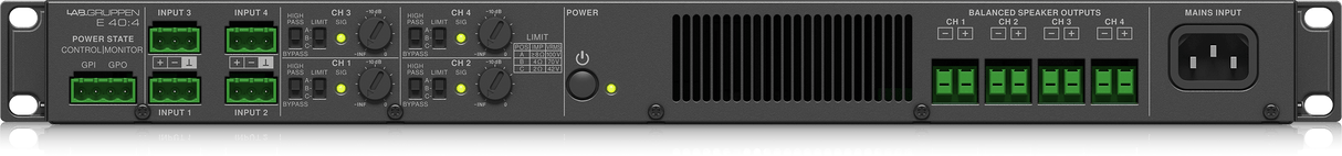 E40:4 4000W Amplifier with 4 Flexible Output-Channels