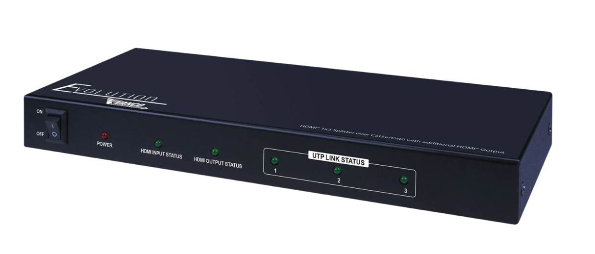 EVSP1013 1x3 Plus 1 HDMI Output Splitter over Single CAT5e/CAT6 Cable PoE 165'