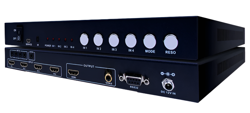 EVSW1040 HDMI 4x1 Selector Switch Multiview 1080p Seamless Switching Up/Down Scaler Audio RS232