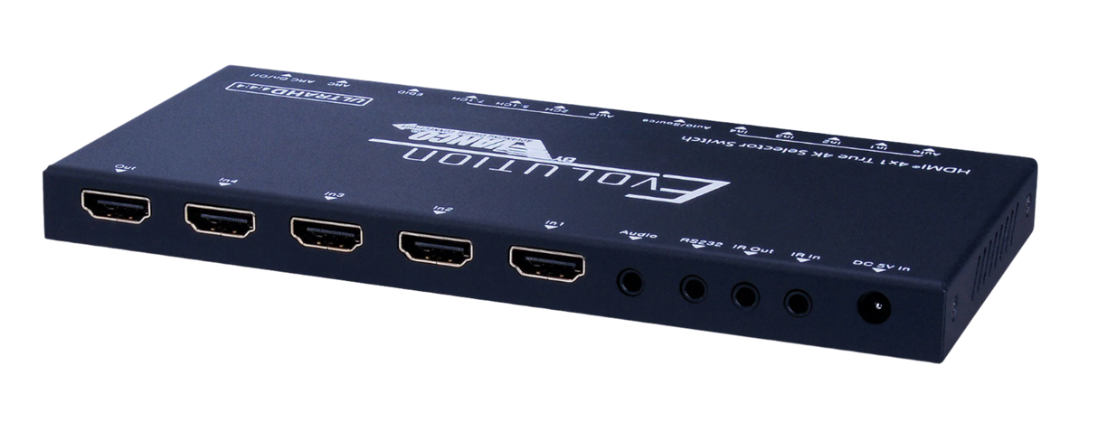 EVSW1042 HDMI 4x1 Selector Switch 4K/60Hz HDR HDCP 2.2 IR Routing