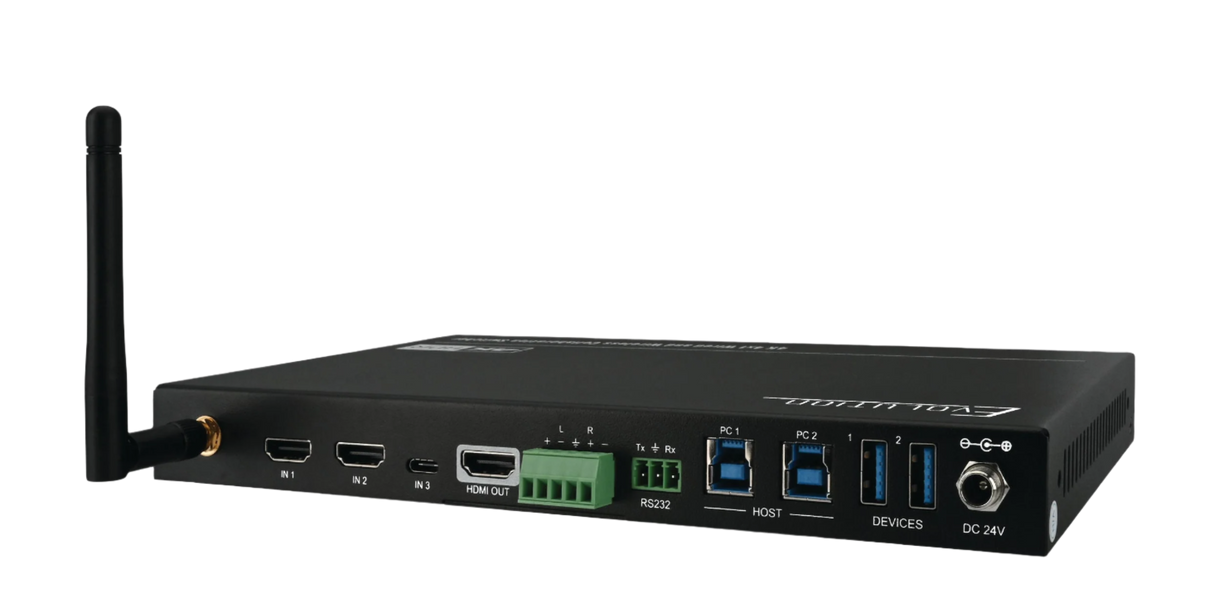 EVSW4K41 4K 4×1 Multi-Format Wireless Collaboration Switcher with Wired and Wireless Connectivity