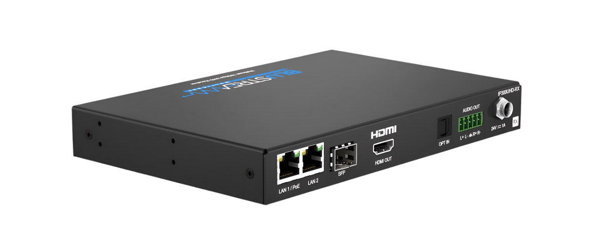 IP300UHD-RX 4K 60Hz UHD Video over IP Receiver with PoE over 1Gb Network