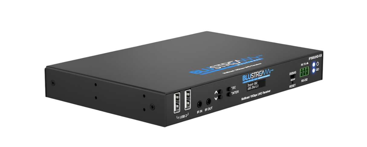IP300UHD-RX 4K 60Hz UHD Video over IP Receiver with PoE over 1Gb Network