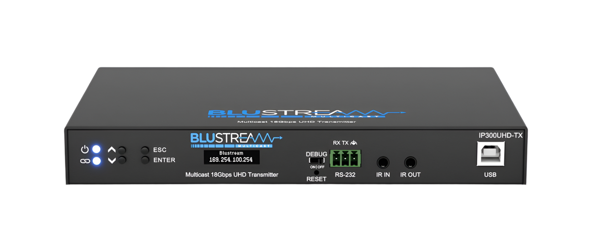 IP300UHD-TX 4K 60Hz UHD HDMI Video over IP Transmitter with PoE over 1Gb Network