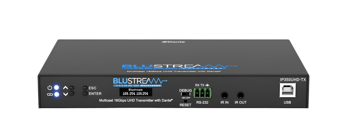 IP350UHD-TX IP Multicast HDMI2.0 Video Transmitter with Dante® 4K 60Hz