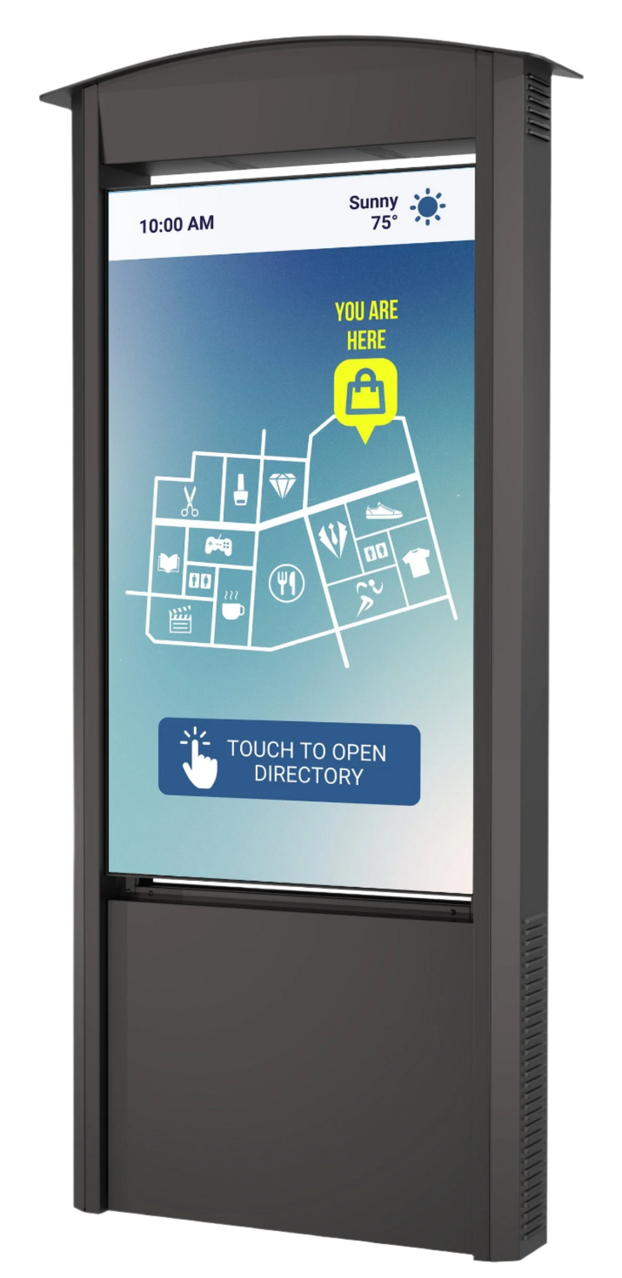 KOP55XHB Black Smart City Kiosk w/XHB554 HB IP66 Rated Display