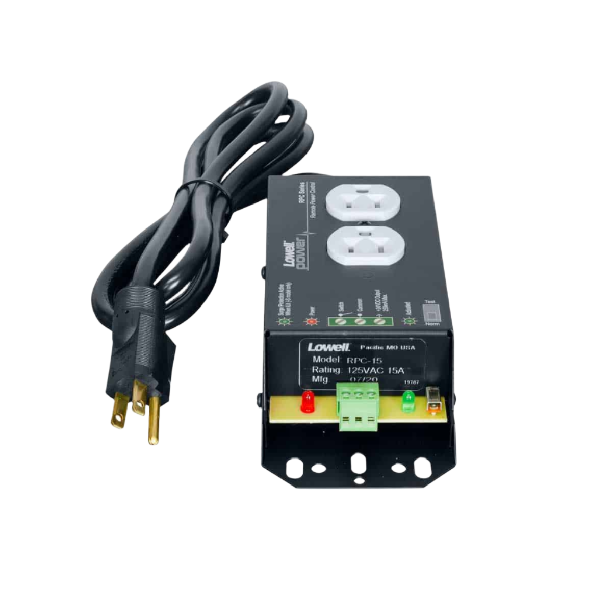 RPC15 Power control Remote 15A Duplex Outlet 6' Cord