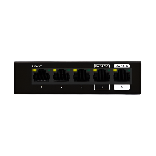 SW1005PD 5 Port Unmanaged PoE+ Switch With POE Passthrough