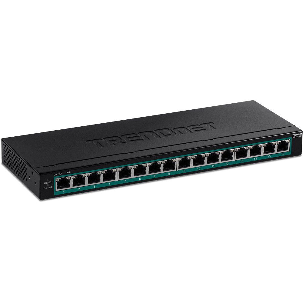 TPETG160H 16-Port 10/100 Mbps PoE+ Switch