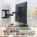 VLF828-B2 Advanced Full-Motion 4D + Shift TV Wall Mount for TVs 42" - 90"