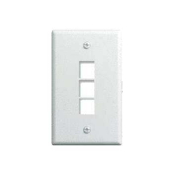 WP3403WH10 1-Gang Wall Plate 3 Port 10 Pack White