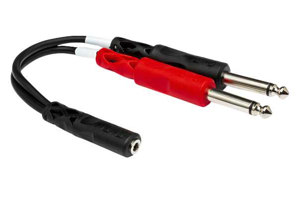 YMP434 Stereo Breakout 3.5 mm TRSF to Dual 1/4" TS 6"