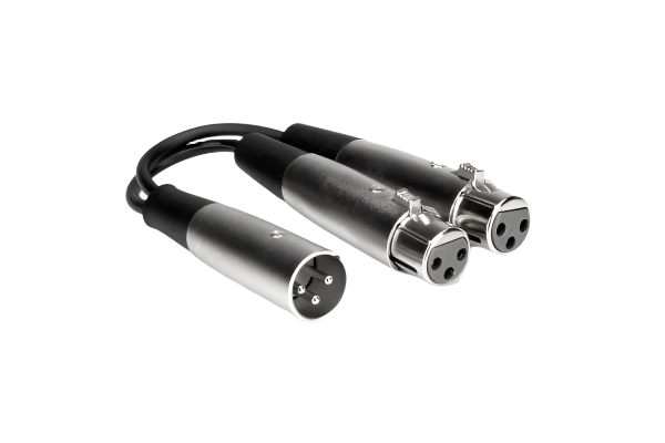 YXF119 Y Cable Dual XLR3F to XLR3M 6"