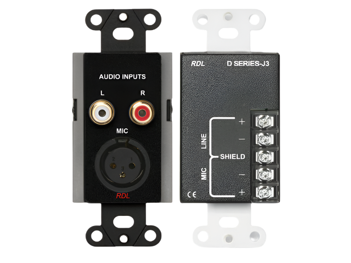 DB-J3 Mic/Line Input Assembly XLR, RCA, Terminal Block