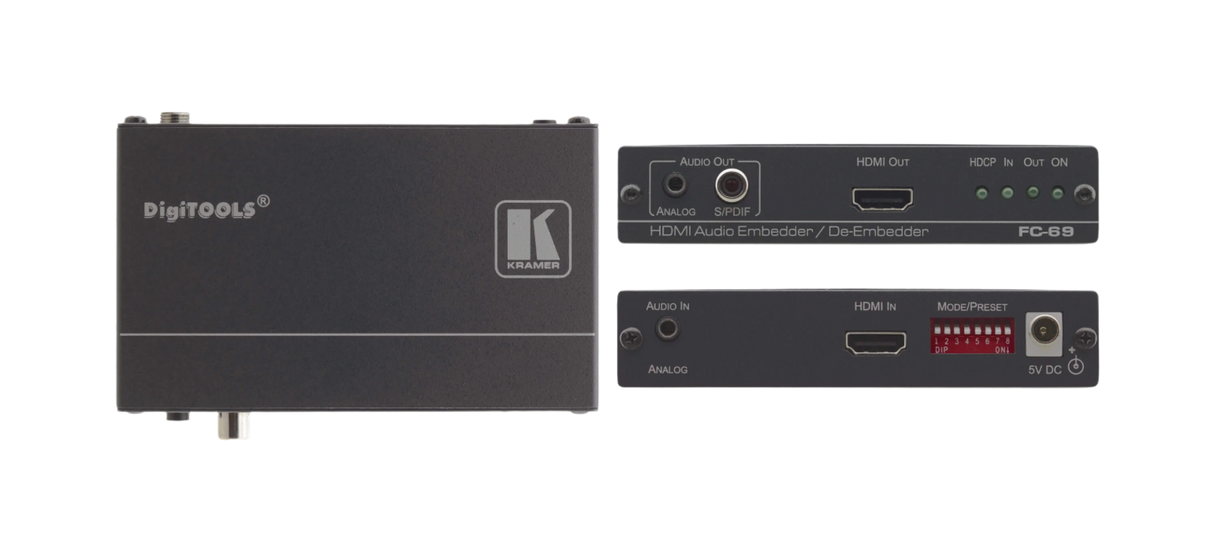 FC69  4K60 4:2:0 HDMI Audio Embedder/De–Embedder
