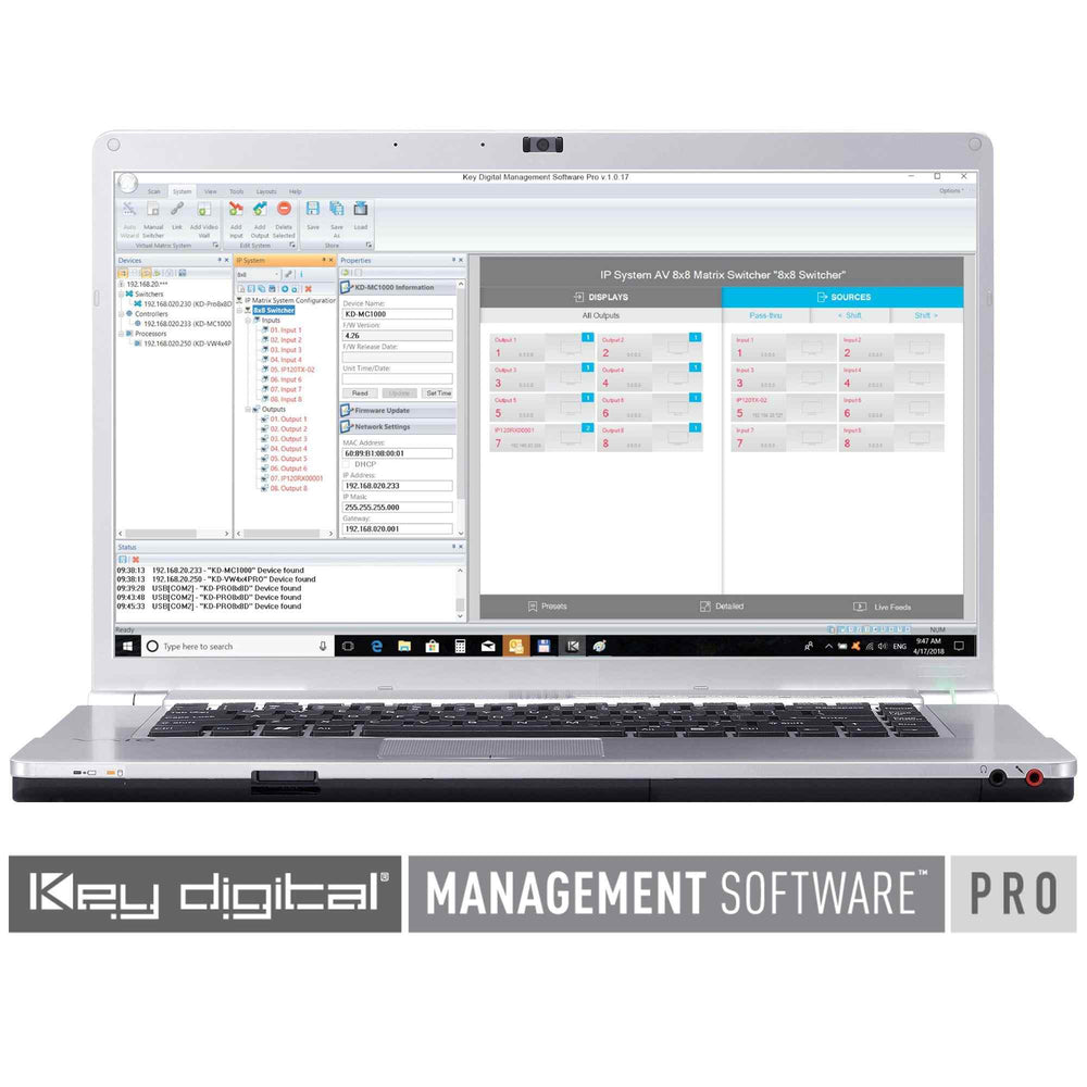 Key Digital Management Software KDMS PRO DOWNLOAD Windows PC software for setup and control of KD prod ...