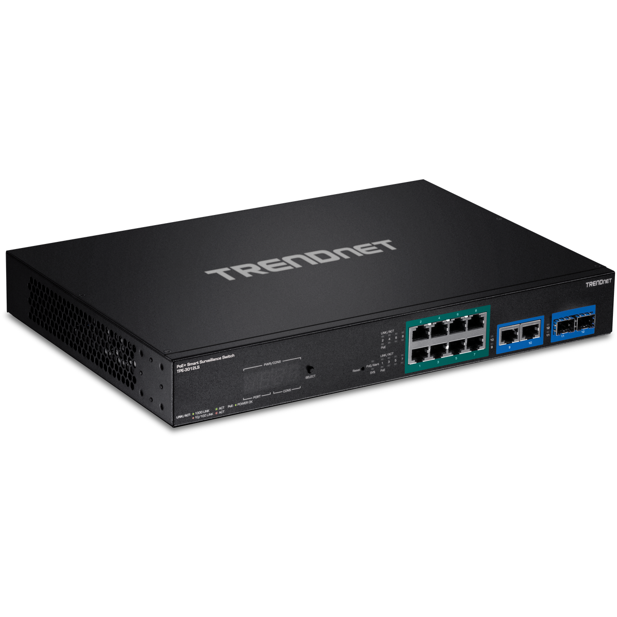 TPE3012LS 12 Port Gigabit PoE+ Smart Surveillance Switch