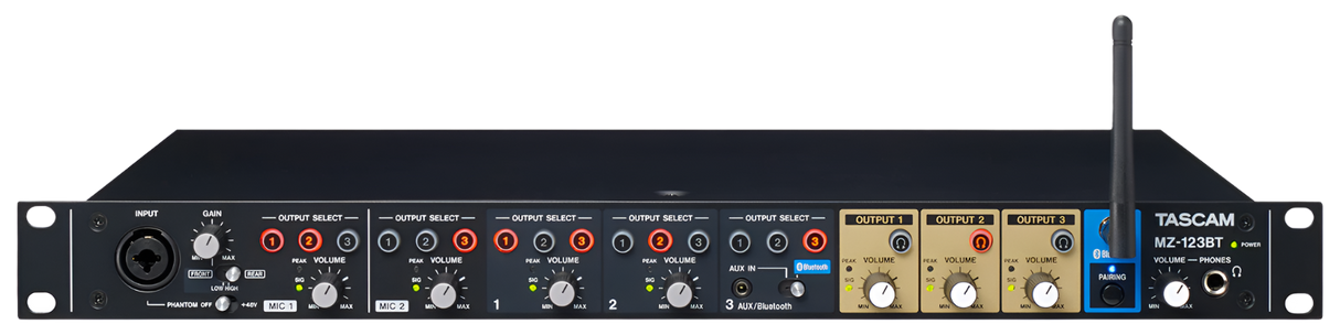 MZ123BT Commercial-grade Multi-Zone Audio Mixer
