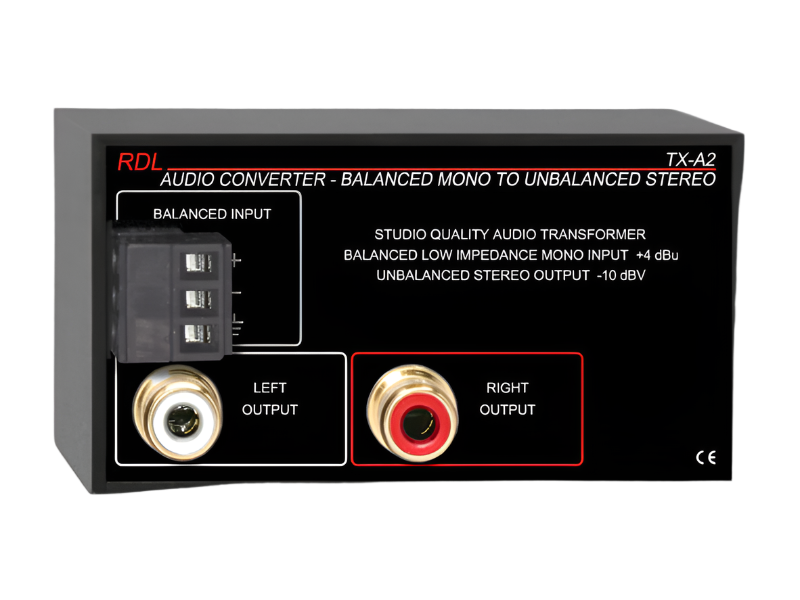 TX-A2 Audio Converter Balanced to Unbalanced Terminals Dual-RCA