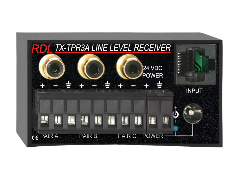DB-TPR3A Active Three-Pair Receiver Twisted Pair Format-A / XLR and Stereo Phono Outputs
