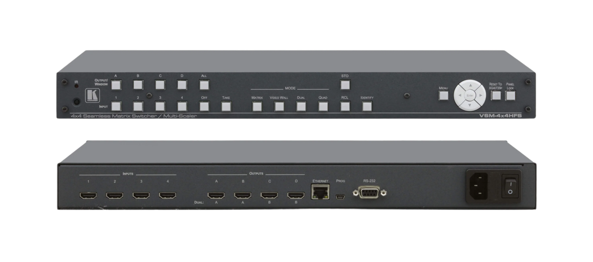 VSM4x4HFS 4x4 Seamless Matrix Switcher/Multi–Scaler